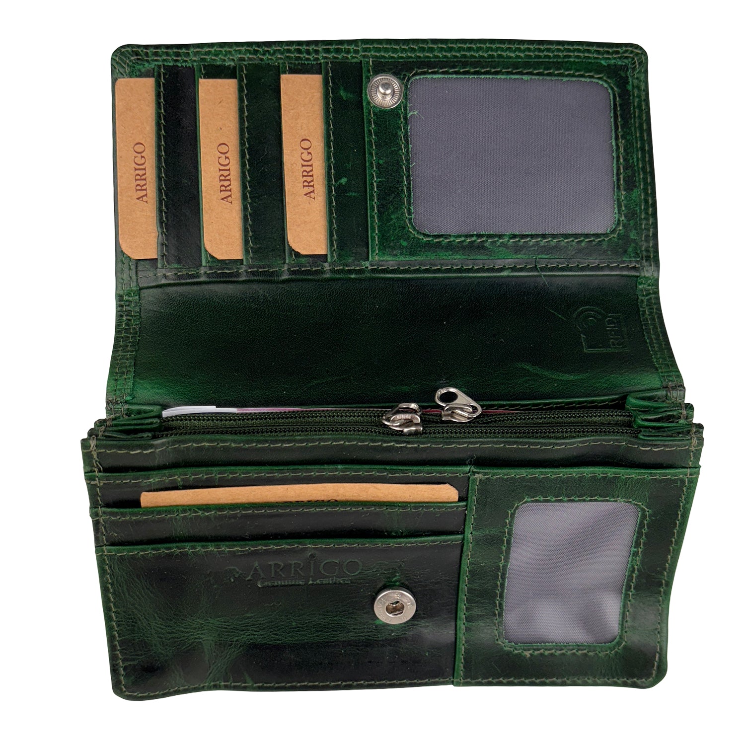 Leren Damesportemonnee met RFID – Stijlvol Harmonica Model 01C-301-OL