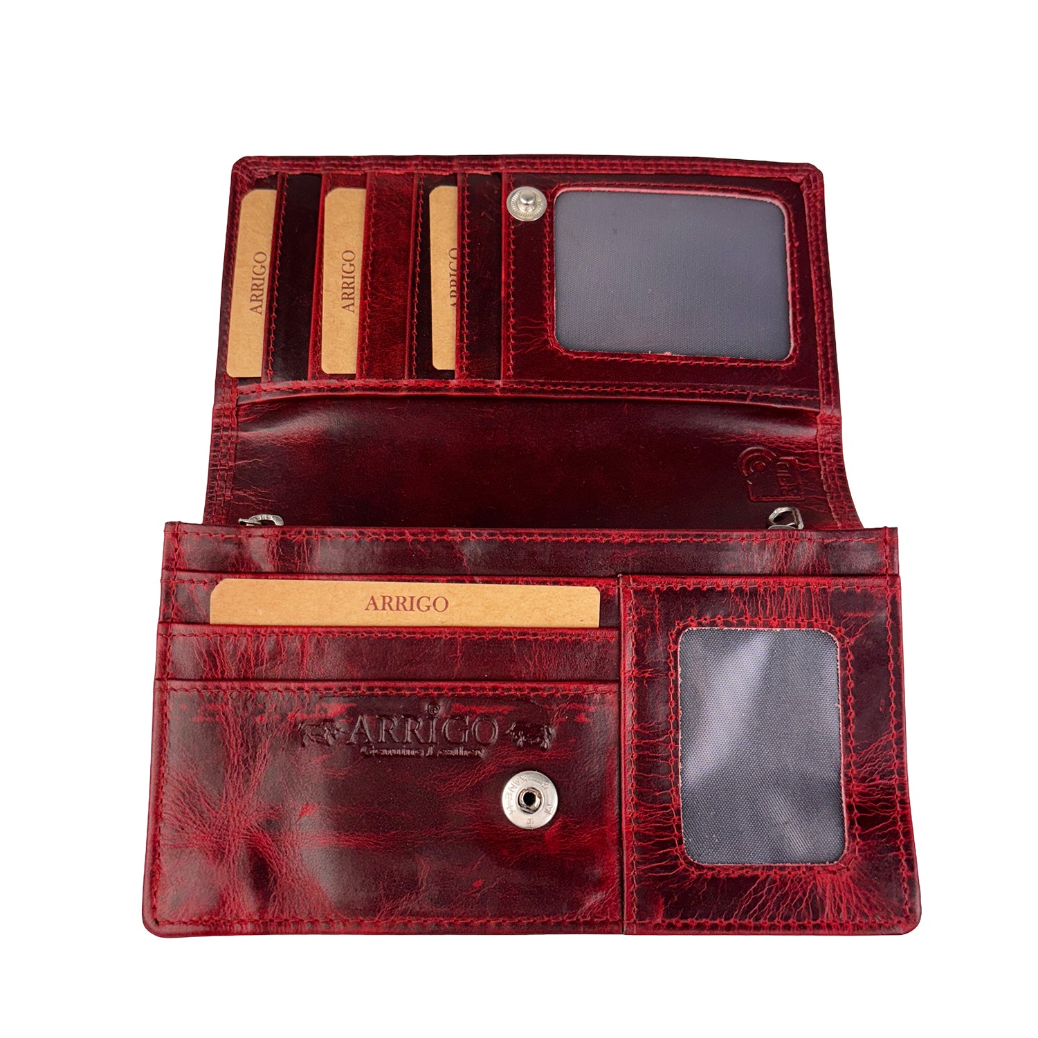 Leren Damesportemonnee met RFID – Stijlvol Harmonica Model 01C-301-OL