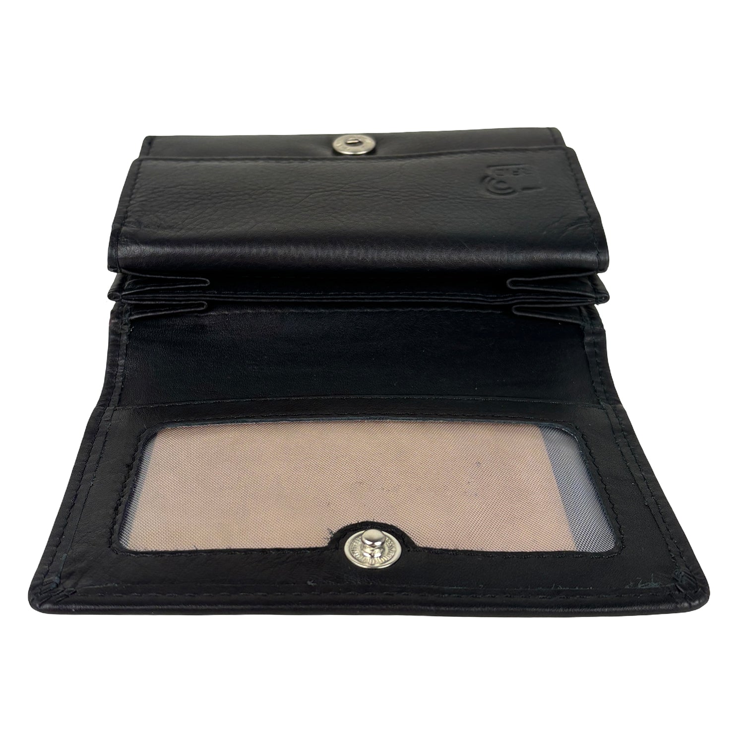 Zwarte damesportemonnee van echt leer met RFID-bescherming