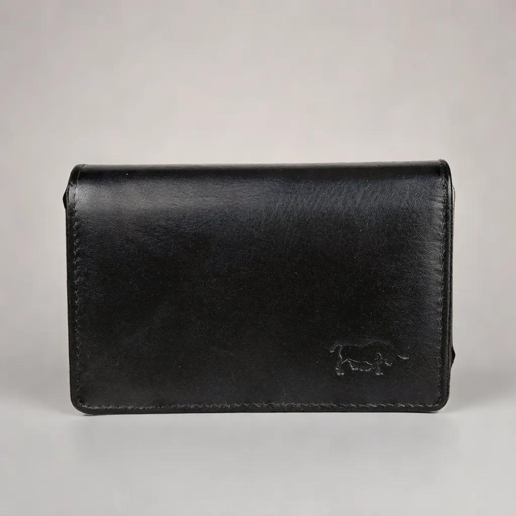 Zwarte damesportemonnee van echt leer met RFID-bescherming