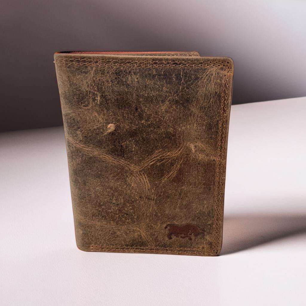 Cognac herenportemonnee van buffelleer