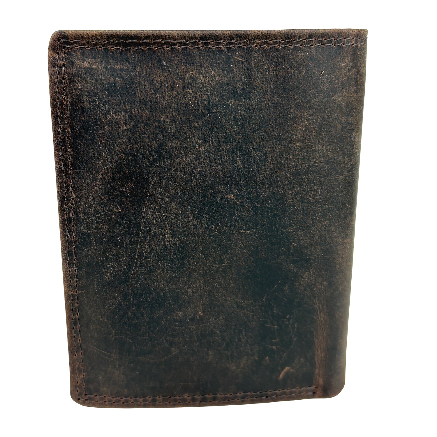 Donkerbruine herenportemonnee van buffelleer