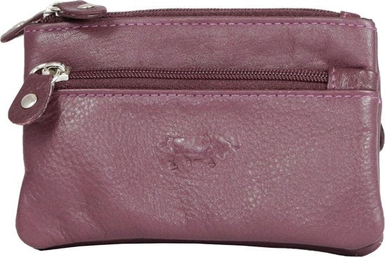 Arrigo Bordeauxrode Leren Sleuteletui met Ritsen - Arrigo.nl