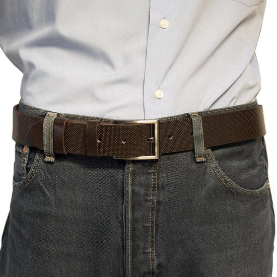 Arrigo Broekriem Heren - Donkerbruin Leer 4 cm - Arrigo.nl