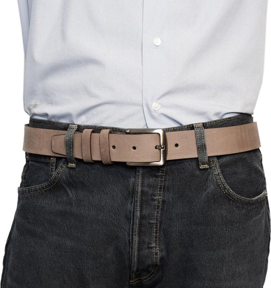 Arrigo Bruin Italiaans Vintage Leren Riem - 4 cm Breed van Timberland Leer - Arrigo.nl