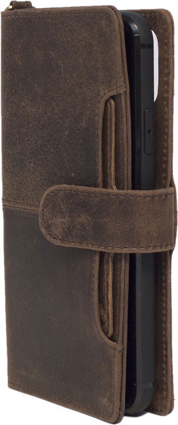 Arrigo Cognackleurige Bookcase voor iPhone 12 Pro - Arrigo.nl