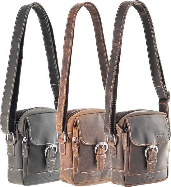 Arrigo Cognackleurige Buffelleer Crossbody Tas voor Dames en Heren - Arrigo.nl