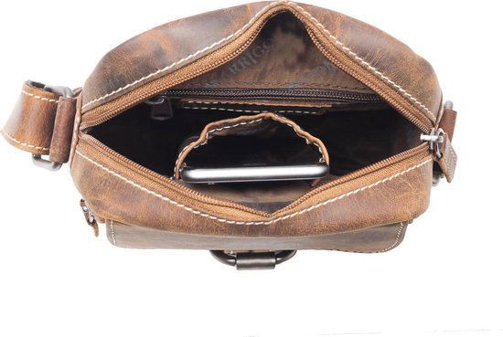 Arrigo Cognackleurige Buffelleer Crossbody Tas voor Dames en Heren - Arrigo.nl