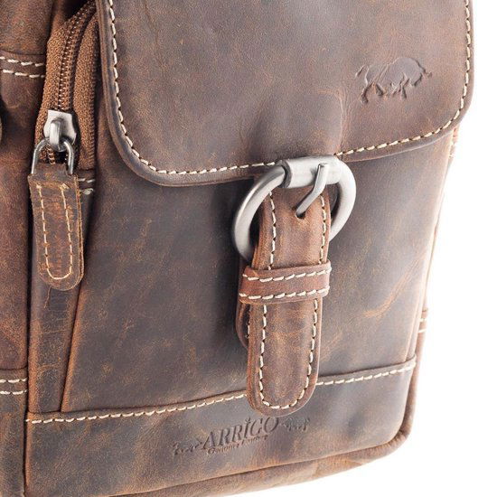 Arrigo Cognackleurige Buffelleer Crossbody Tas voor Dames en Heren - Arrigo.nl