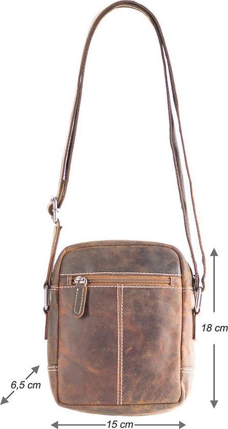 Arrigo Cognackleurige Buffelleer Crossbody Tas voor Dames en Heren - Arrigo.nl