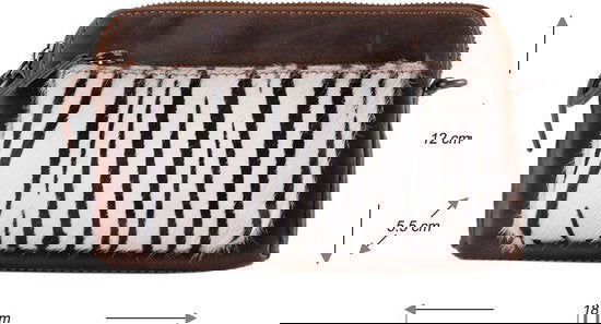 Arrigo Cognackleurige Dames Crossbody Tas/Clutch met Zebra Dierenprint in Leer - Arrigo.nl