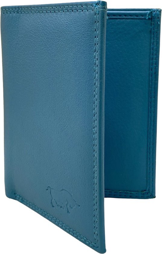 Arrigo Creditcard- en Pasjeshouder van Lichtblauw Leer met Briefgeldvak - Arrigo.nl