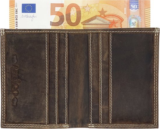 Arrigo Creditcardhouder pasjeshouder kaarthouder briefgeld leer buffelleer cognac - Arrigo Leather Goods