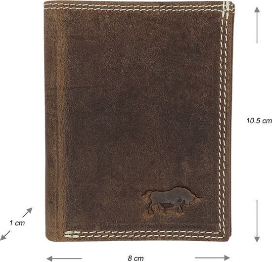 Arrigo Creditcardhouder pasjeshouder kaarthouder briefgeld leer buffelleer cognac - Arrigo Leather Goods