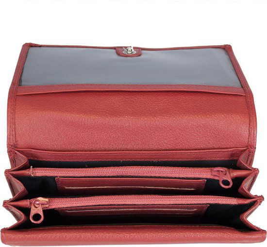 Arrigo Dames Portemonnee - Rode RFID Leren Portefeuille - Arrigo.nl