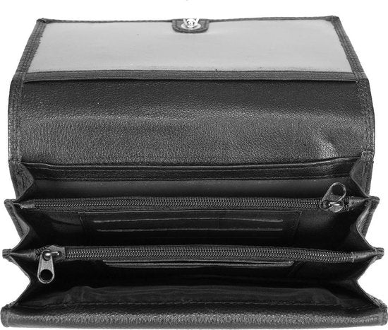 Arrigo Dames Portemonnee - Zwarte RFID Leren Portefeuille - Arrigo.nl