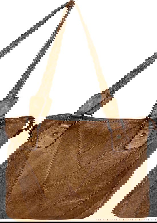 Arrigo Dames Schoudertas en Handtas van Gewassen Leer in Cognac - Arrigo.nl