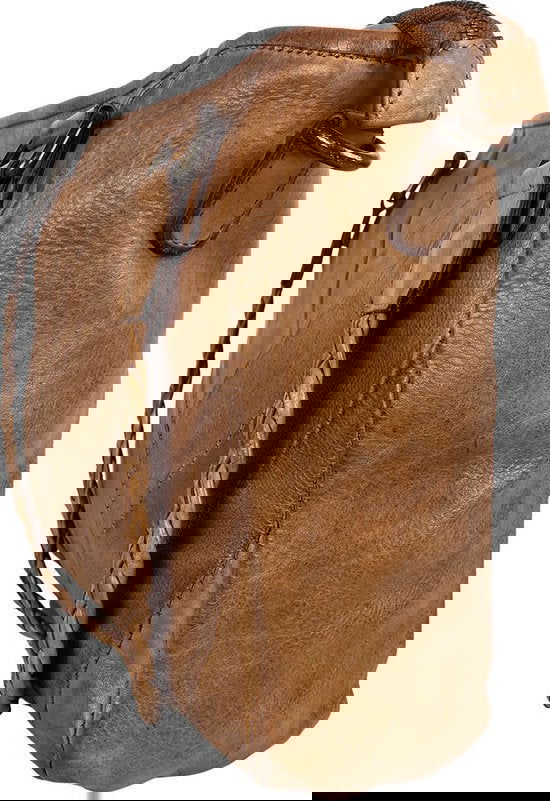 Arrigo Dames Schoudertas en Handtas van Gewassen Leer in Cognac - Arrigo.nl