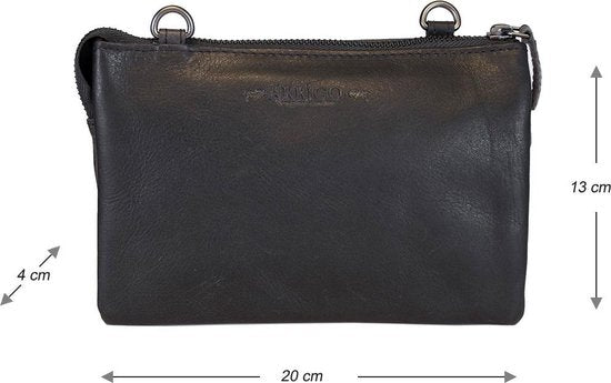 Arrigo Dames Tasjes - Klein Donkerblauw Leren Schoudertasje voor Festivals - Arrigo.nl