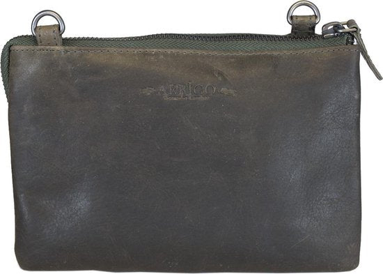 Arrigo Dames Tasjes - Klein Groen Leren Schoudertasje voor Festivals - Arrigo.nl