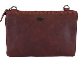 Arrigo Dames Tasjes - Klein Rood Leren Schoudertasje voor Festivals - Arrigo.nl