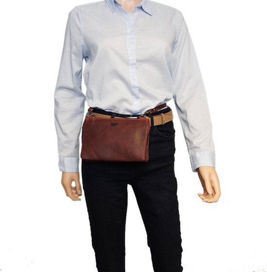 Arrigo Dames Tasjes - Klein Rood Leren Schoudertasje voor Festivals - Arrigo.nl