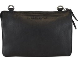 Arrigo Dames Tasjes - Klein Zwart Leren Schoudertasje voor Festivals - Arrigo.nl