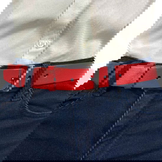 Arrigo Damesbroekriem 3 cm Breed in rood leer - Arrigo.nl