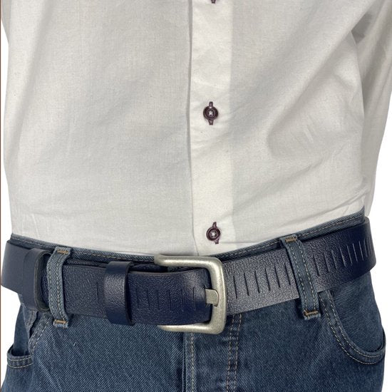 Arrigo Donkerblauw Geperforeerde Gaatjesriem - Arrigo.nl