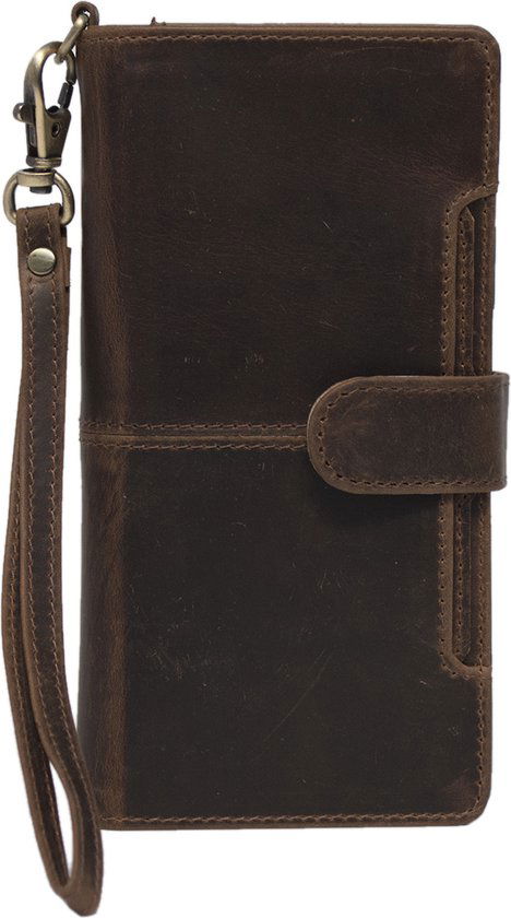 Arrigo Donkerbruine Bookcase voor iPhone 12 - Arrigo.nl