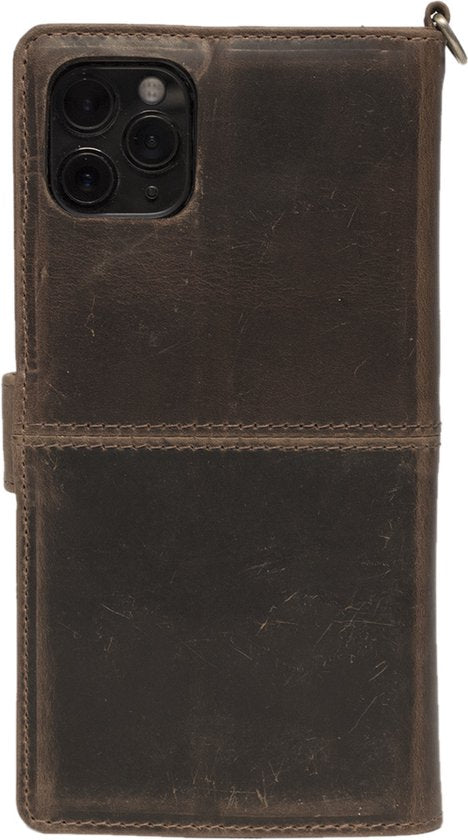 Arrigo Donkerbruine Bookcase voor iPhone 12 - Arrigo.nl