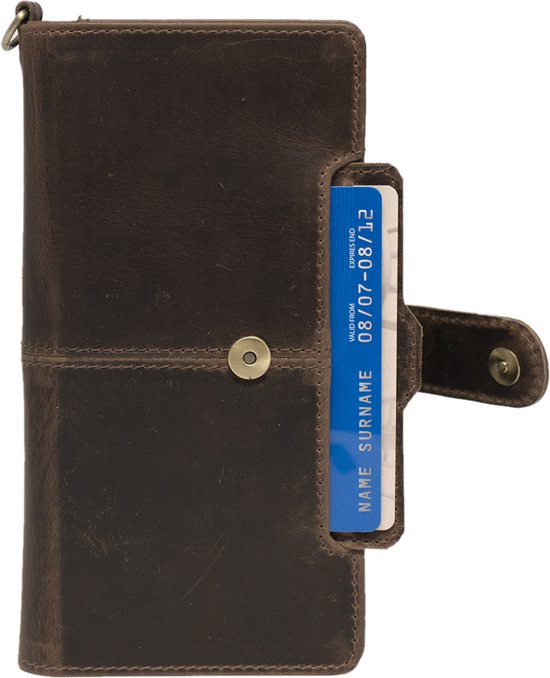 Arrigo Donkerbruine Bookcase voor iPhone 12 - Arrigo.nl