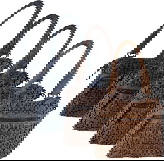 Arrigo Donkerbruine Gevlochten Handtas en Schoudertas van Gewassen Leer - Arrigo.nl