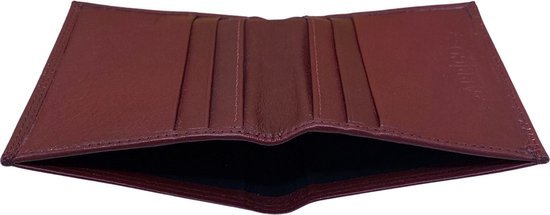 Arrigo Donkerrode Leer Creditcardhouder en Pasjeshouder met Briefgeldvak - Arrigo.nl