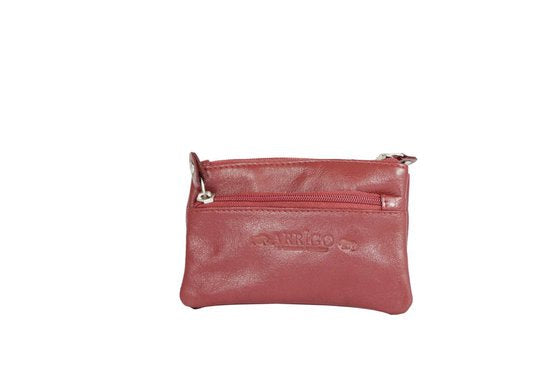 Arrigo Donkerrode Leren Sleuteletui met Ritsen - Arrigo.nl