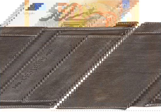 Arrigo Heren Billfold Portemonnee - Donkerbruin Buffelleer met Muntgeldvak - Arrigo.nl