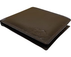 Arrigo Heren Billfold Portemonnee Plat Model in Donkerbruin Rundleer - Arrigo.nl