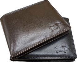 Arrigo Heren Billfold Portemonnee Plat Model in Zwart Rundleer - Arrigo.nl