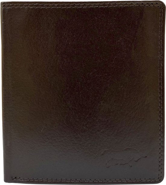 Arrigo Heren Billfold Portemonnee met Muntgeldvak in Donkerbruin Leer - Arrigo.nl