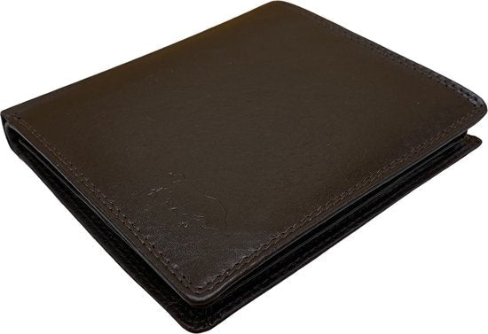Arrigo Heren Billfold Portemonnee met Muntgeldvak in Donkerbruin Leer - Arrigo.nl