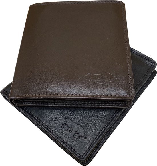 Arrigo Heren Billfold Portemonnee met Muntgeldvak in Zwart Leer - Arrigo.nl