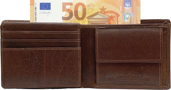 Arrigo Heren Portemonnee - Lichtbruin Rundleer Billfold Model - Arrigo.nl