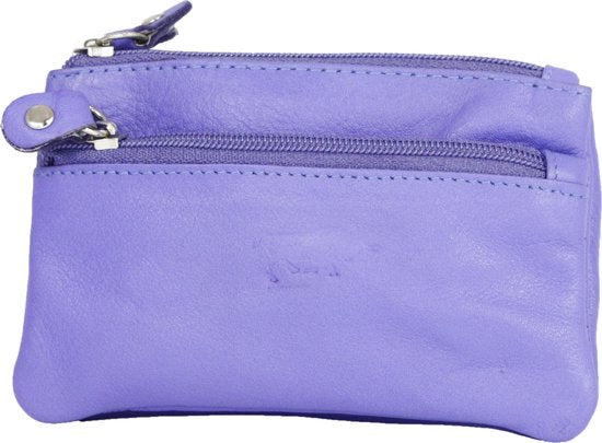 Arrigo Paarse Leren Sleuteletui met Ritsen - Arrigo.nl