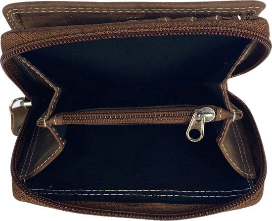 Arrigo RFID ritsportemonnee van cognackleurig buffelleer voor dames en heren - Arrigo.nl