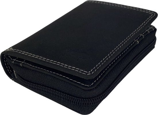 Arrigo RFID ritsportemonnee van zwart buffelleer voor dames en heren - Arrigo.nl