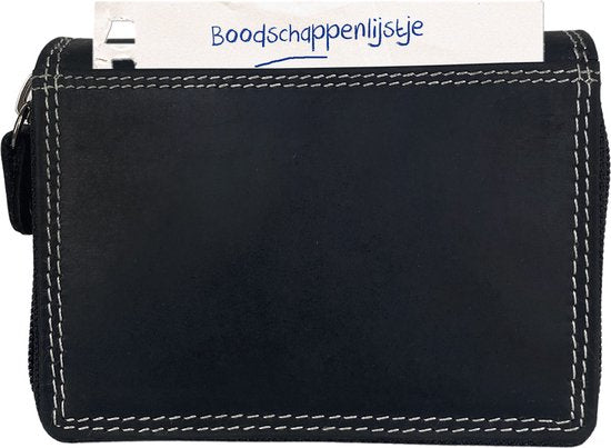 Arrigo RFID ritsportemonnee van zwart buffelleer voor dames en heren - Arrigo.nl
