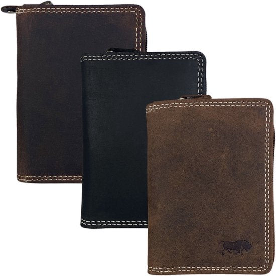 Arrigo RFID ritsportemonnee van zwart buffelleer voor dames en heren - Arrigo.nl