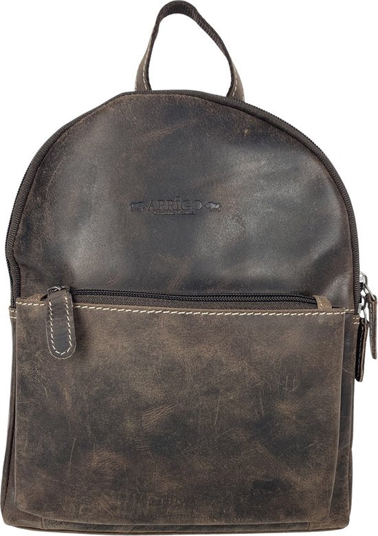 Arrigo Rugzak dames klein leren rugzak buffelleer donkerbruin - Arrigo Leather Goods