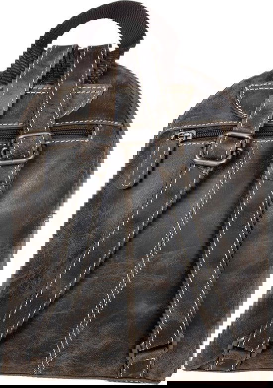 Arrigo Rugzak dames klein leren rugzak buffelleer donkerbruin - Arrigo Leather Goods