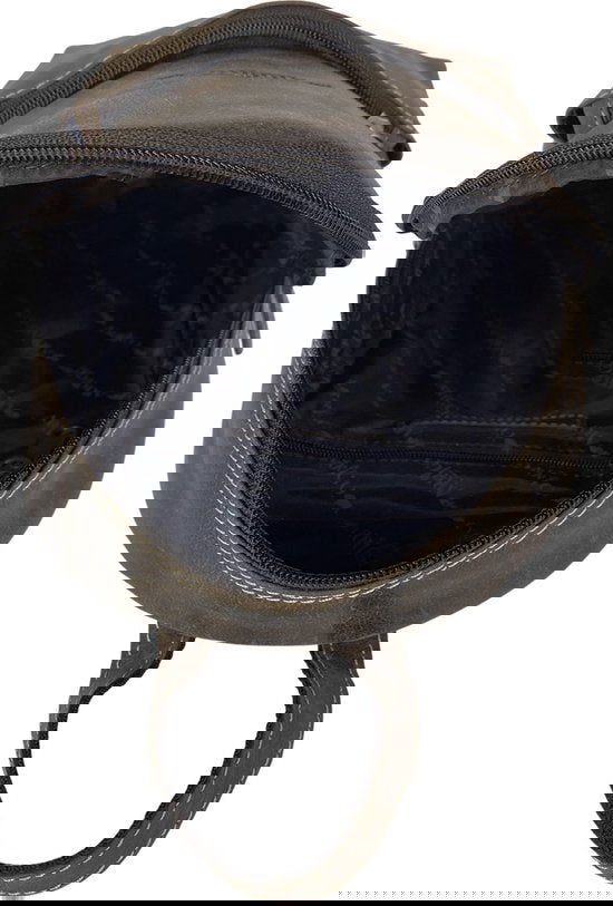 Arrigo Rugzak dames klein leren rugzak buffelleer donkerbruin - Arrigo Leather Goods